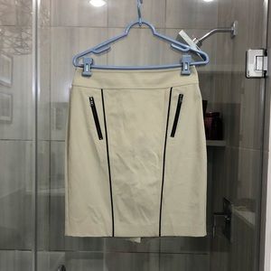 Ann Taylor pencil skirt with leather details